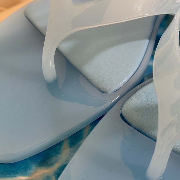 Jeffrey Campbell Blue Gummy-THG Ankle Wrap Kitten Heel Jelly Thong Sandals Sz 10 - Picture 7 of 11